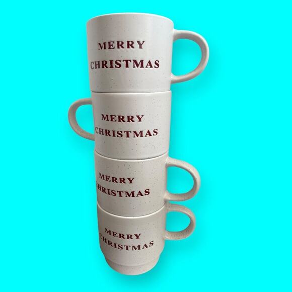 Merry Christmas Holly and Joy Stacking Cups with Rack, By Market Finds - Picture 6 of 7